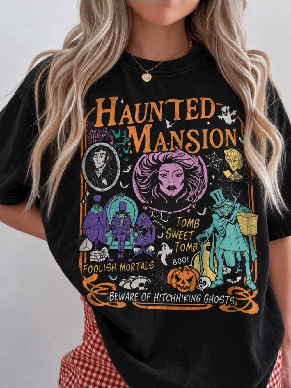 Haunted Mansion Halloween Graphic T-Shirt Black Unisex